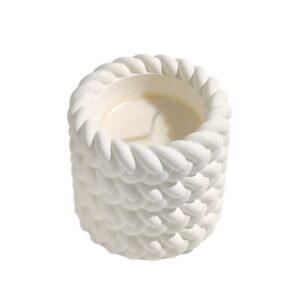 Soft Cream Rope Pattern Candle